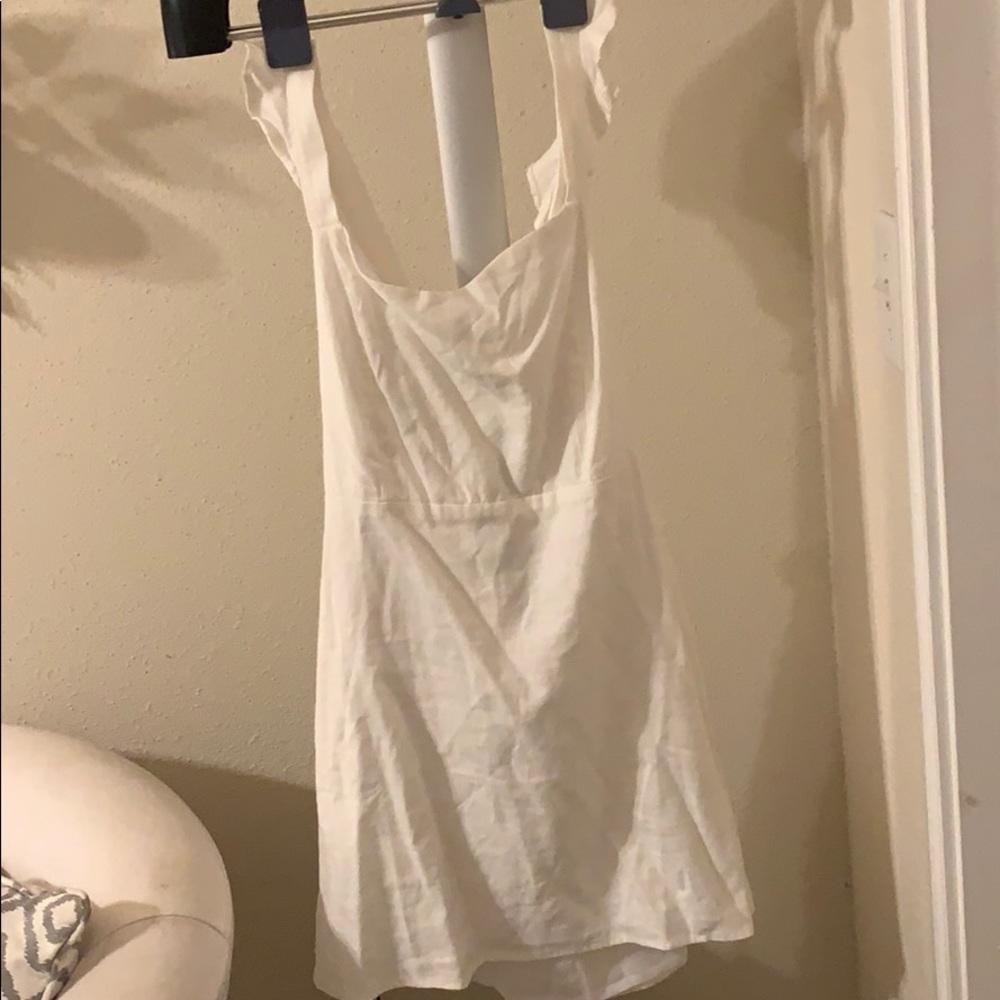 White cross back linen dress Forever 21